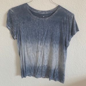 american eagle tie-dye blue top